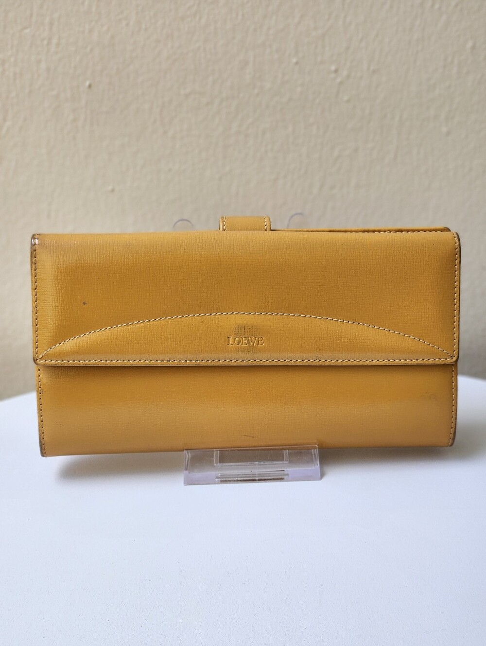 Loewe Madrid Vintage Mustard Yellow Leather Continental Wallet With Box, Dustbag - Picture 2 of 15